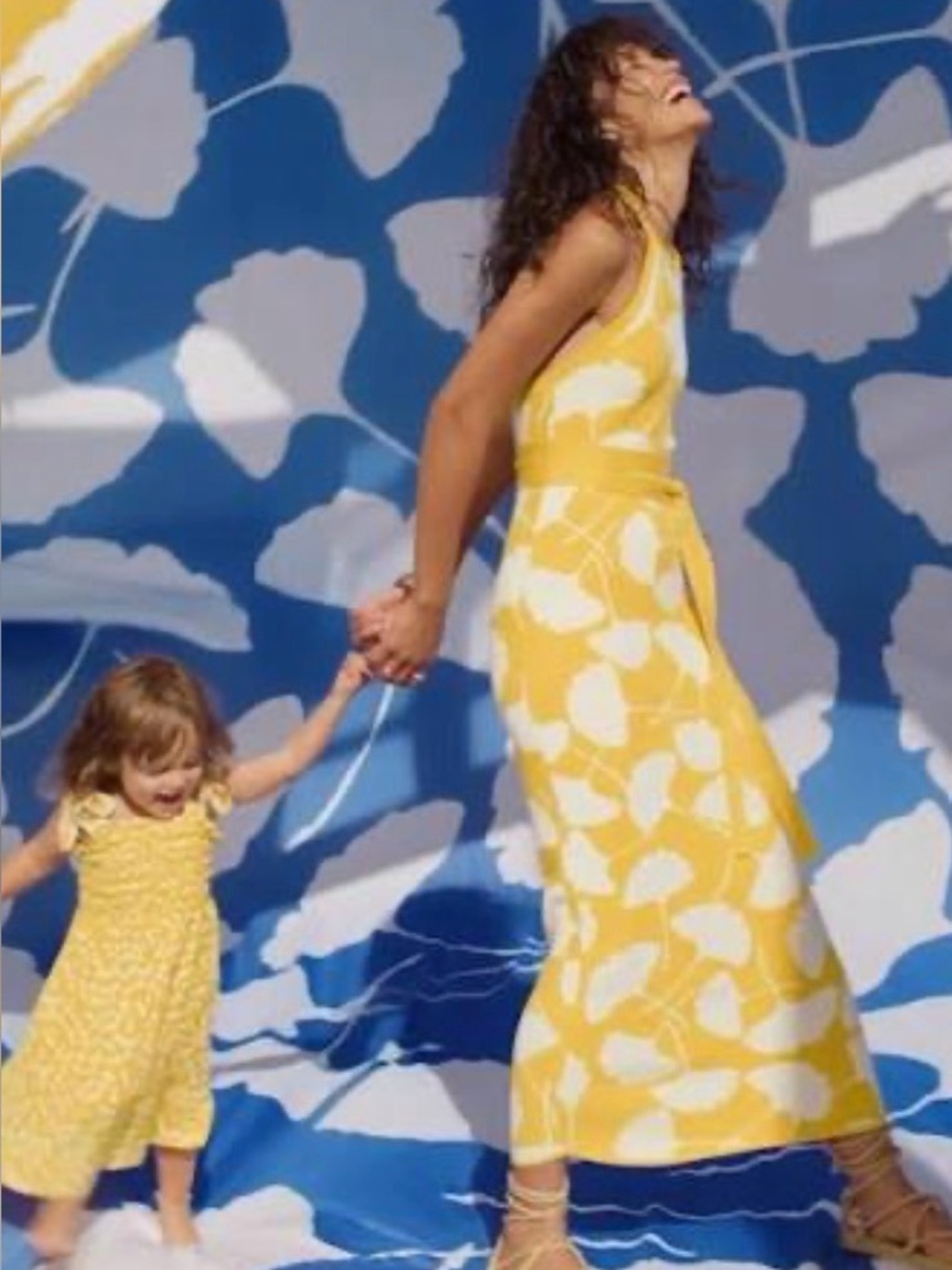 NWT Diane Von Furstenberg DVF L Yellow and White Floral Halter Knit Midi Dress